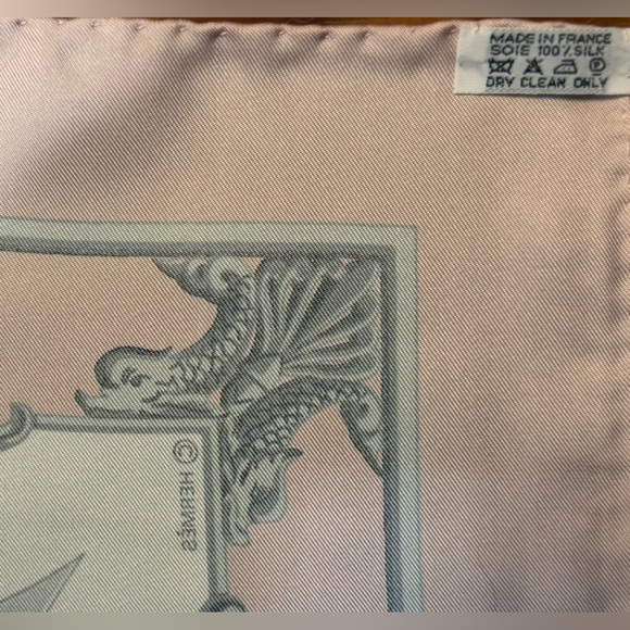 HERMES Never Worn Vintage “The Wooden Marine” Pink Carre 90 Silk Twill Scarf - Picture 14 of 16